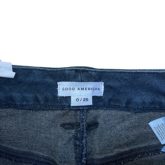 GOOD AMERICAN GOOD CURVE CURTAIN HEM SKINNY JEANS BLUE859 NWT Size 0 - Picture 6 of 8